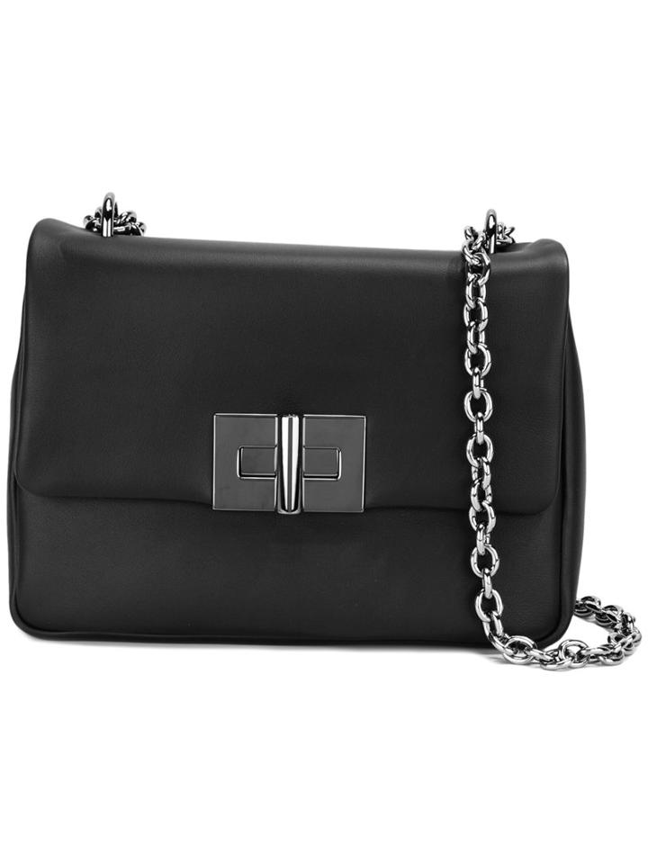 Tom Ford Double Chains Shoulder Bag, Women's, Black, Leather/sheep Skin/shearling/brass