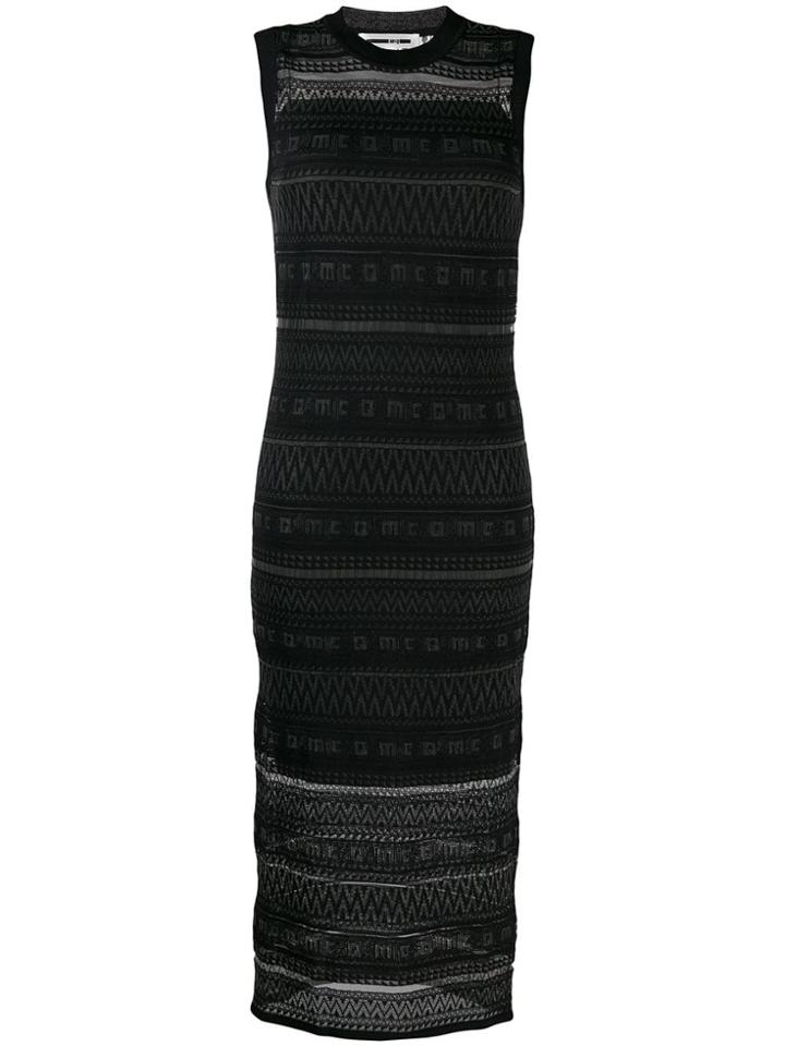 Mcq Alexander Mcqueen Patterned Knit Midi Dress - Black