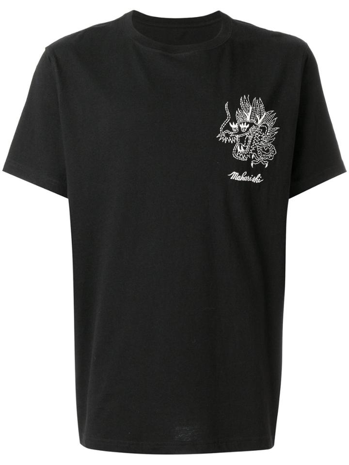 Maharishi Dragon-embroidered T-shirt - Black
