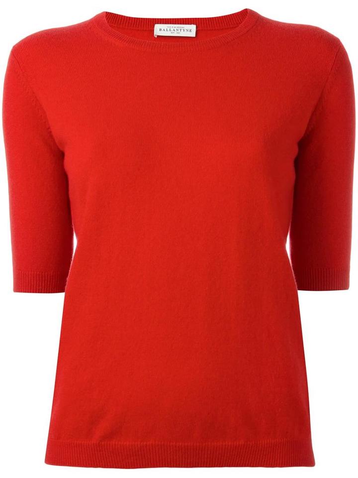 Ballantyne Crew Neck Jumper, Women's, Size: 42, Red, Cashmere