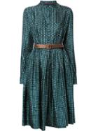 Martin Grant Printed Buttoned Dress, Women's, Size: 40, Green, Cotton/silk