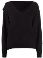 T By Alexander Wang Ribbed Knit Sweatshirt - Black