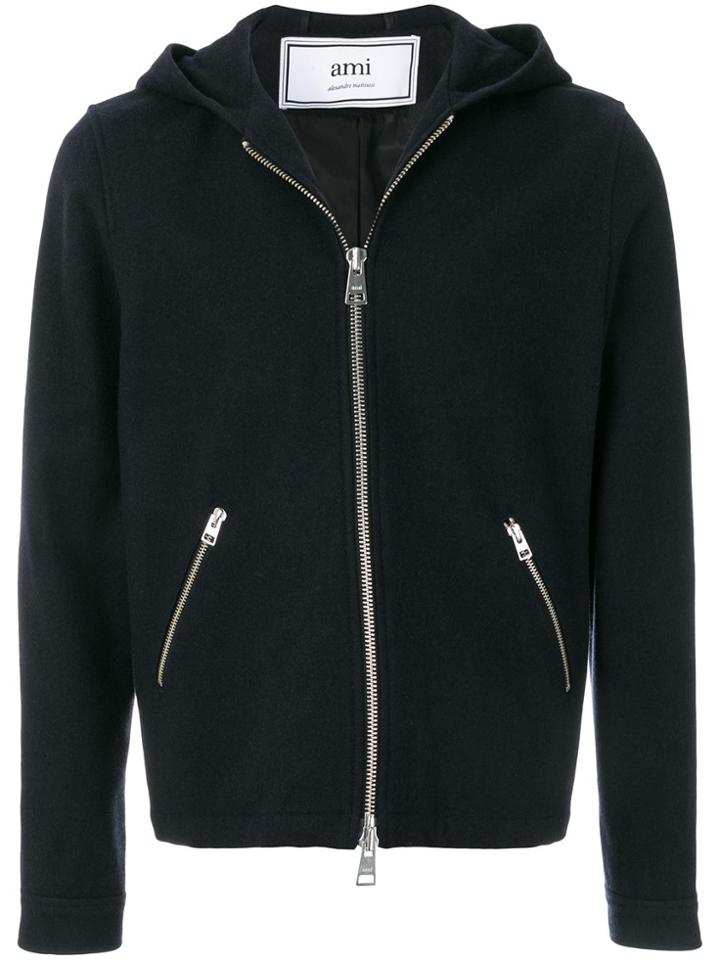 Ami Alexandre Mattiussi Zipped Hooded Jacket - Blue