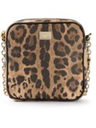 Dolce & Gabbana Leopard Print Mini Shoulder Bag, Women's, Nude/neutrals, Pvc/leather