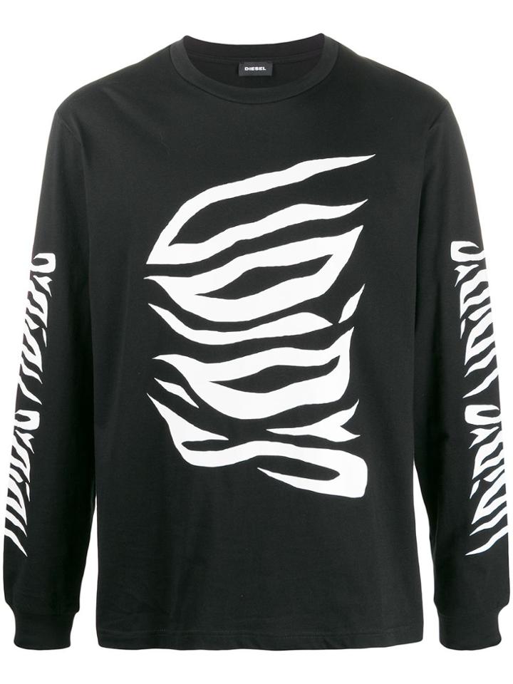 Diesel Graphic Long-sleeve Top - Black