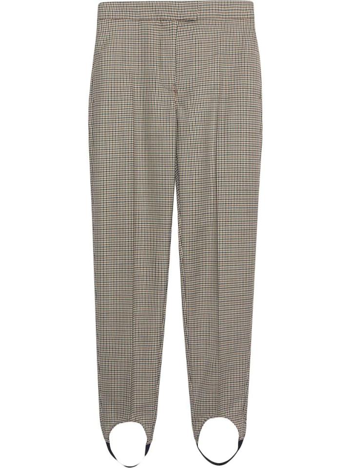 Burberry Long Houndstooth Check Tailored Jodhpurs - White
