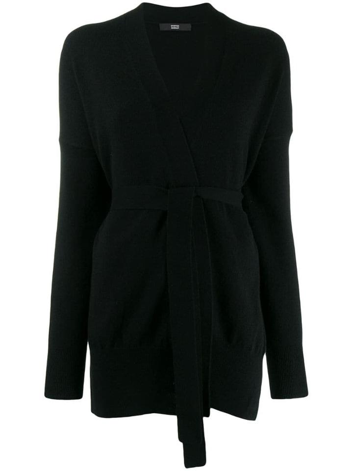 Steffen Schraut Belted Longline Cardigan - Black