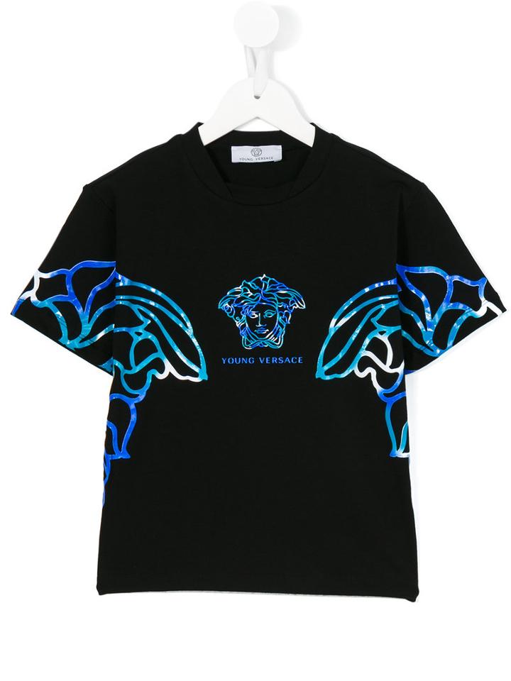 Young Versace Printed T-shirt, Boy's, Size: 8 Yrs, Blue
