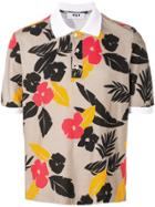 Msgm Tropical Print Polo Shirt - Brown