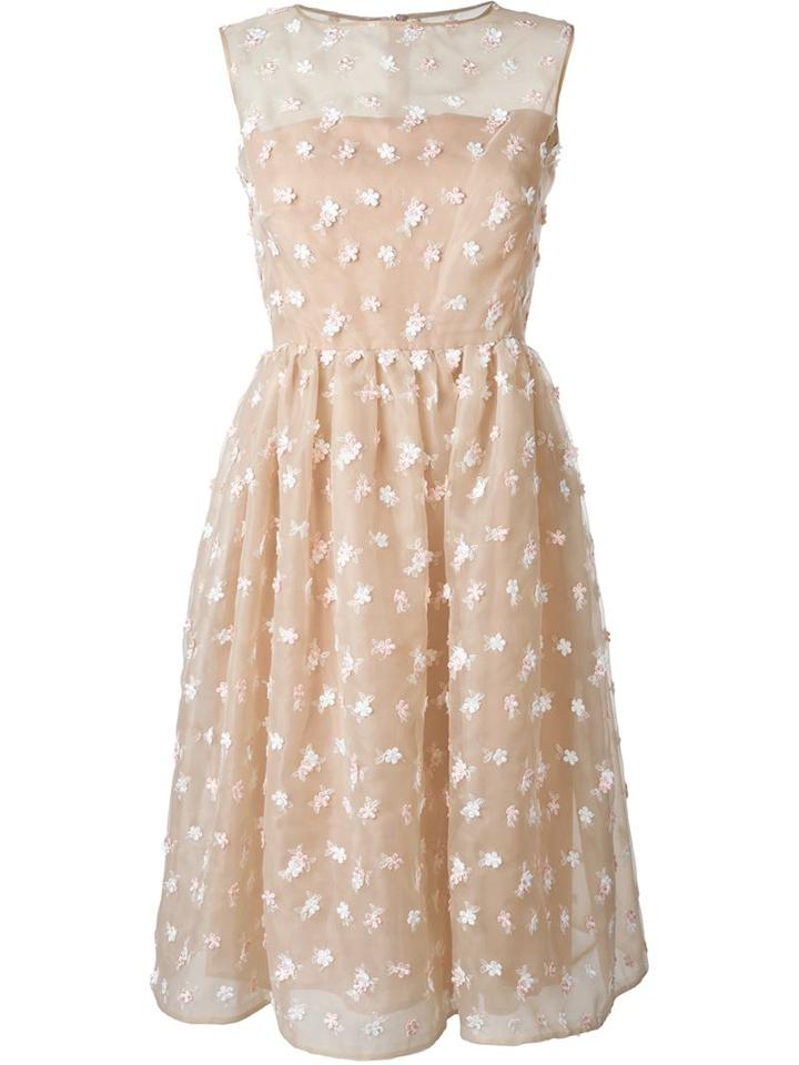 Si-jay Sheer Flower Embellished Dress