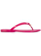 Tory Burch Bow Detail Flip Flops, Women's, Size: 9, Pink/purple, Pvc