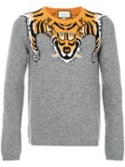 Gucci - Tiger Intarsia Jumper - Men - Wool - S, Grey, Wool