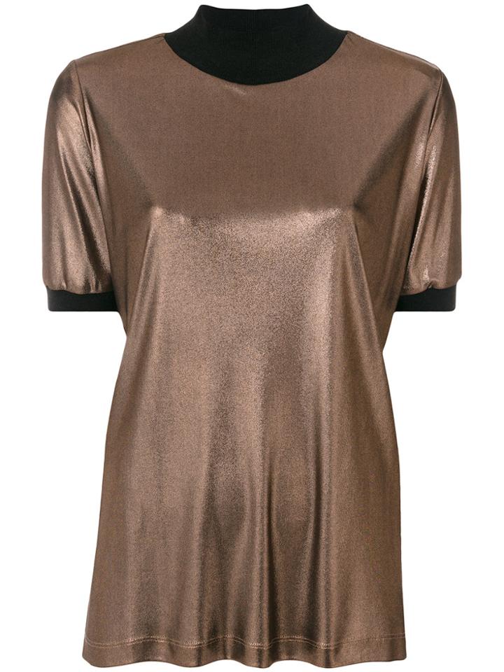 Fabiana Filippi Contrast Metallic Blouse - Brown