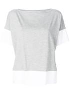 Le Tricot Perugia Colour Block T-shirt - Grey