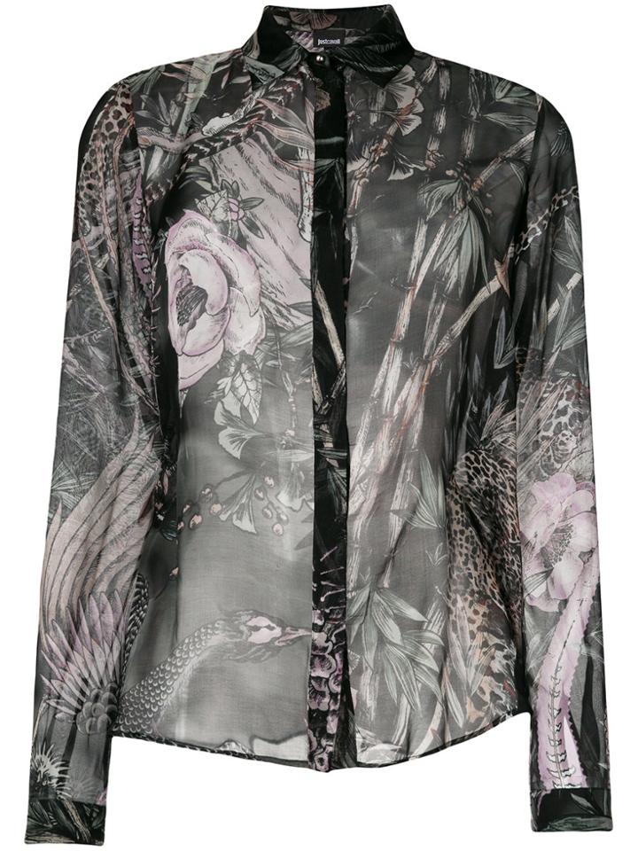 Just Cavalli New World Print Shirt - Black