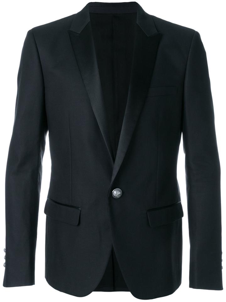 Balmain Satin Trim Dinner Jacket - Blue