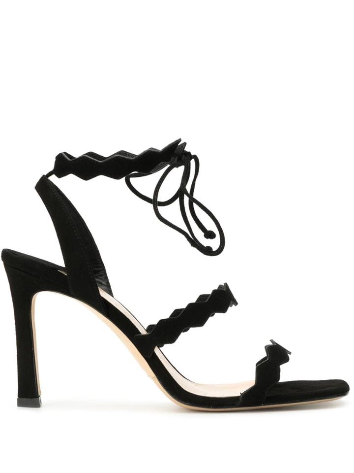 The Seller Spike Strap Heeled Sandals - Black