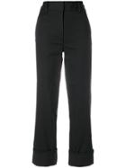 Prada Turn-up Hem Trousers - Black