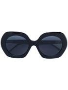 Thom Browne Eyewear Oversized Rounded Sunglasses - Black