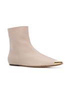 Marni Flat Ankle Boots - Neutrals