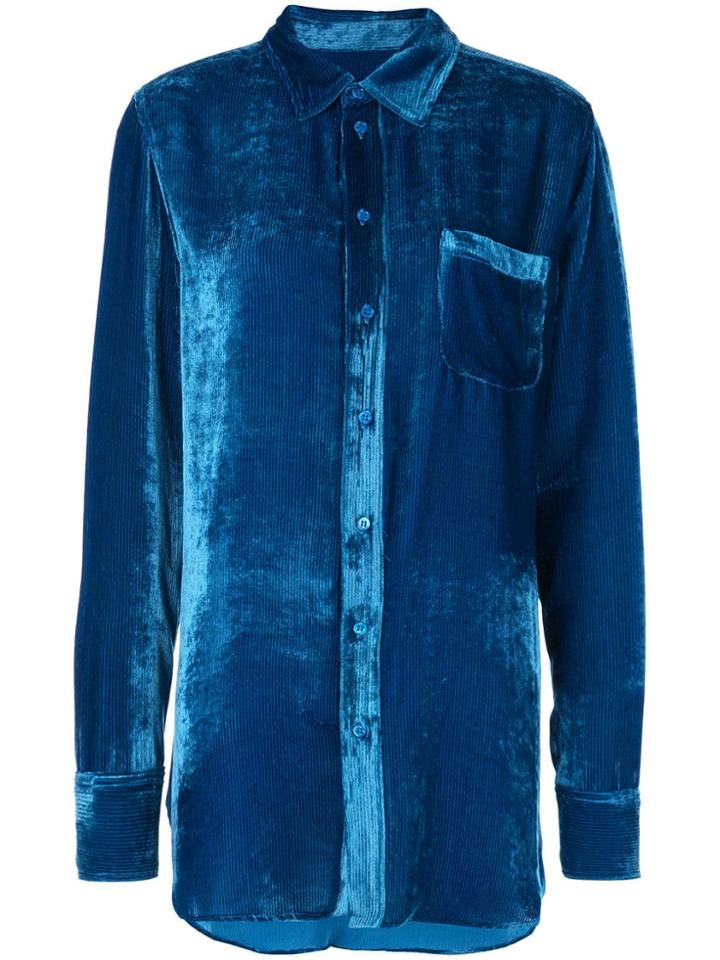 Sies Marjan Button Velvet Shirt - Blue