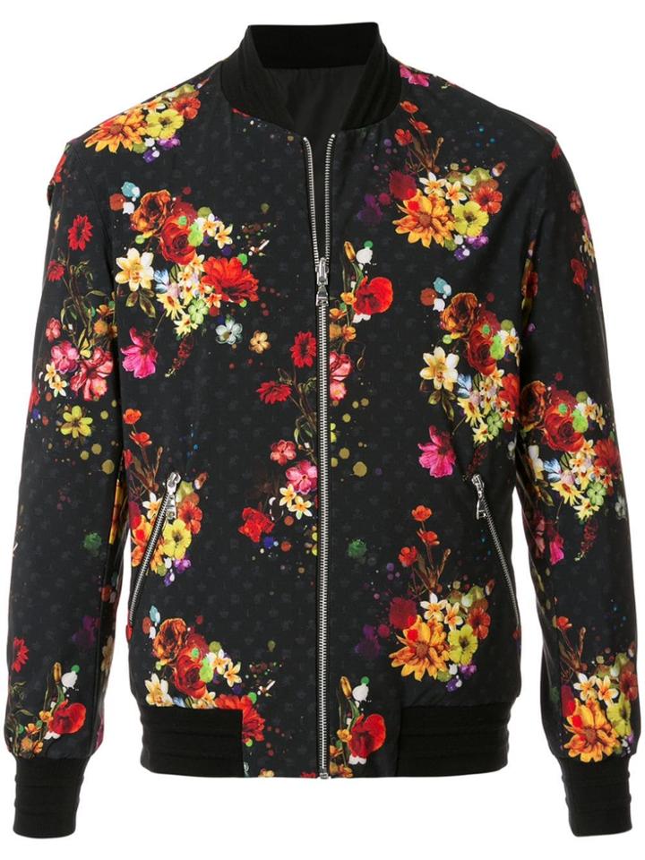 Loveless Floral Print Bomber Jacket - Black