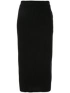 Tomorrowland Ribbed-knit Midi Skirt - Black