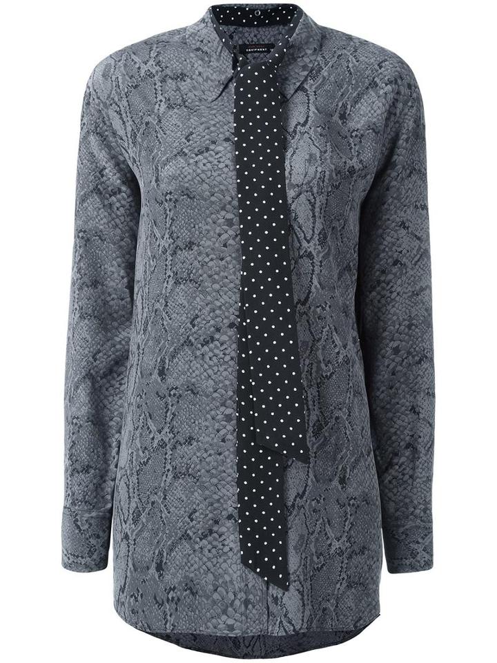 Equipment - Snakeskin Print Blouse - Women - Silk - Xs, Grey, Silk
