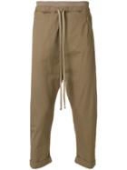 Thom Krom Cropped Dropped Crotch Trousers - Green
