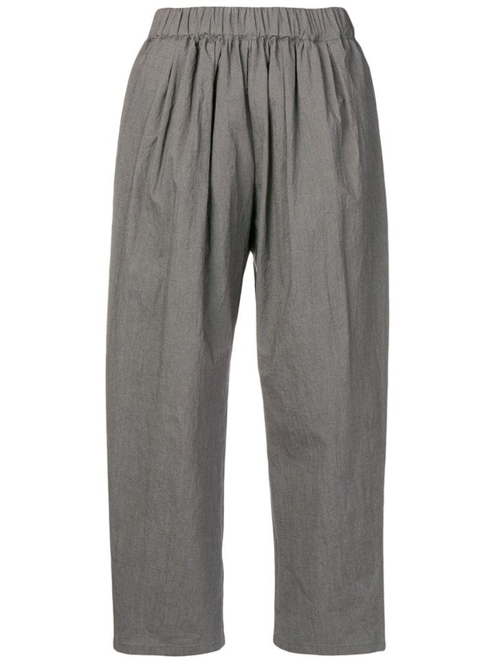 Apuntob Cropped Elasticated Trousers - Green