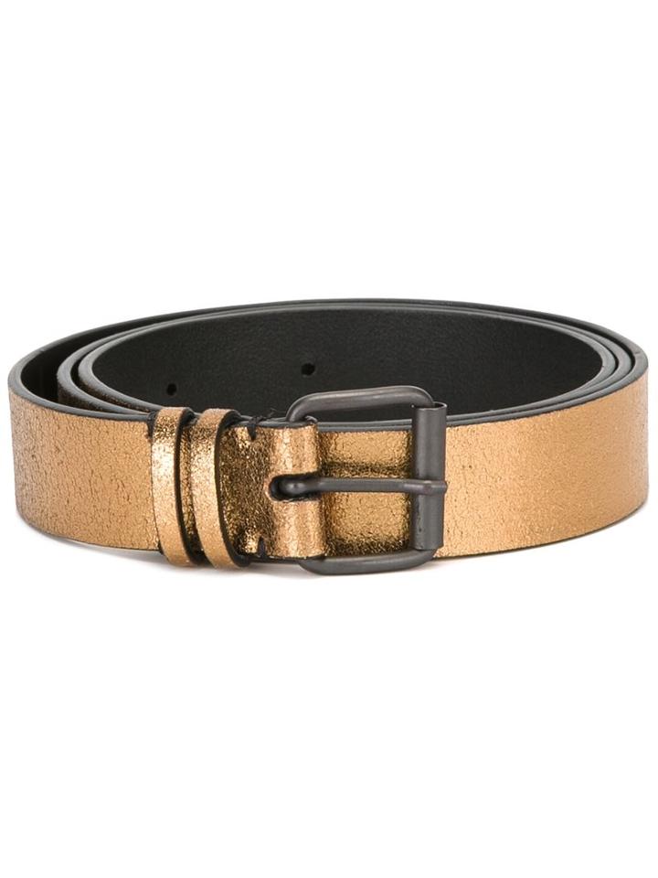 Ann Demeulemeester Slim 'cube' Belt, Women's, Size: Small, Grey, Leather