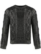 Saint Laurent Cable Knit Sweater - Black