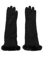 Gala Gloves Mid Length Fur Cuff Glove Black