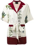 Erika Cavallini - Belted Shirt - Women - Silk - 42, Nude/neutrals, Silk