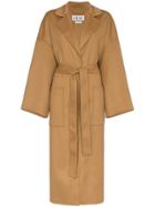 Loewe Oversized Belted Wool Cashmere-blend Coat - Brown