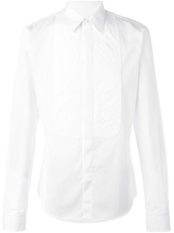 Givenchy Bib Panel Shirt, Men's, Size: 40, White, Cotton