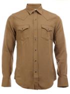 Saint Laurent Western Casual Shirt, Men's, Size: Small, Green, Wool