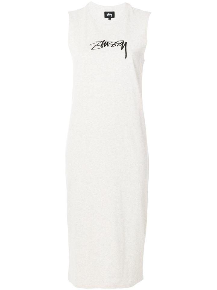 Stussy Logo Print Tank Dress - Nude & Neutrals