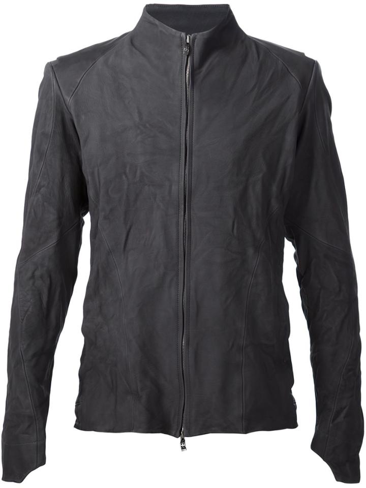 Devoa Leather Zip Jacket - Black