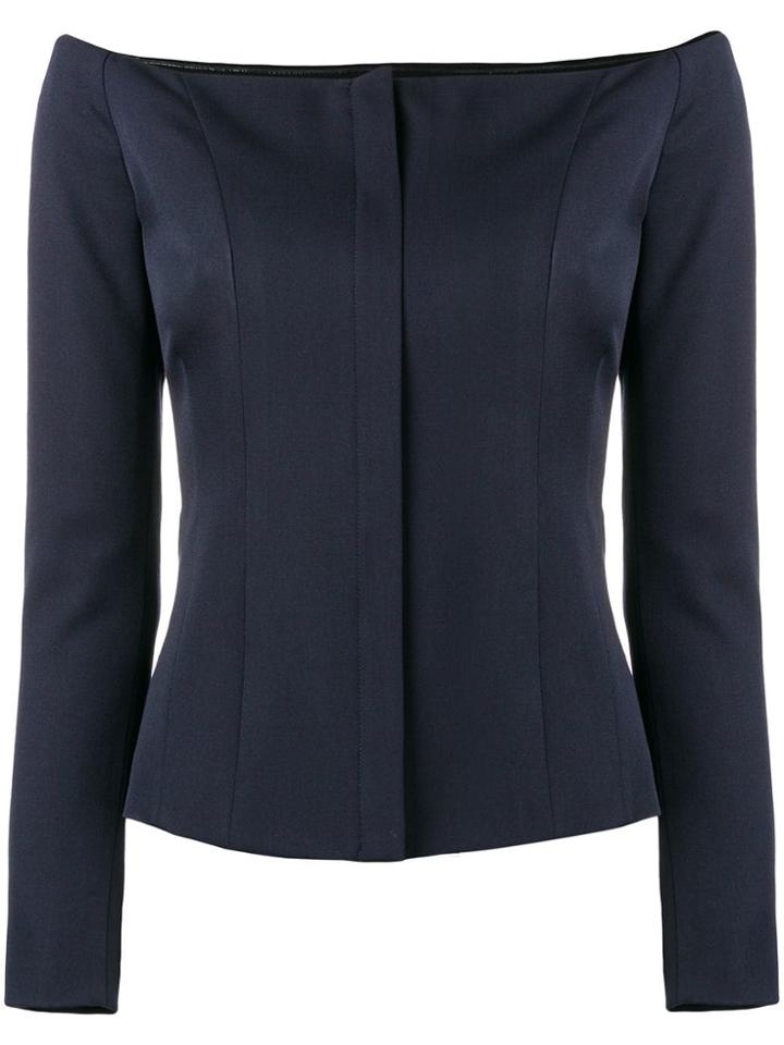 Ralph Lauren Collection Off Shoulder Tailored Top - Blue