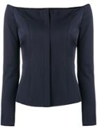 Ralph Lauren Collection Off Shoulder Tailored Top - Blue