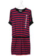 Givenchy Kids Striped T-shirt Dress - Red