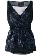 Christian Pellizzari V-neck Sleeveless Top - Blue