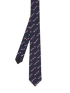 Burberry Slim Cut Archive Logo Print Silk Tie - Blue