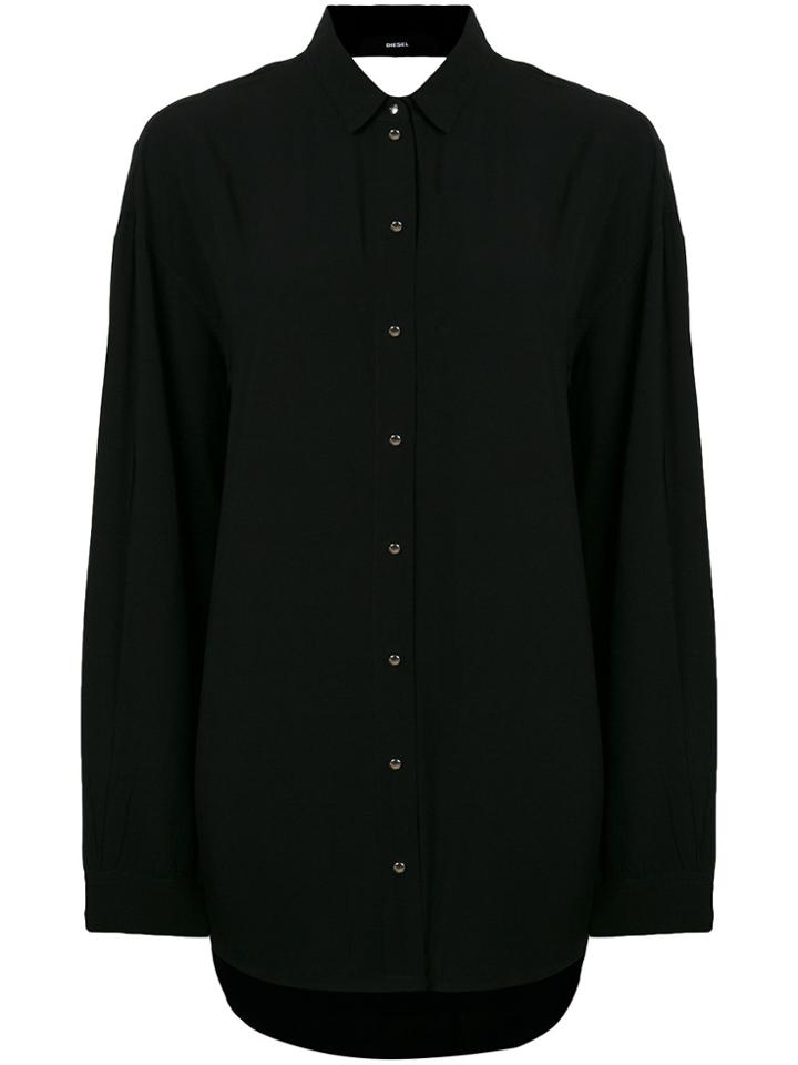 Diesel Oversized Cut Out Back Shirt - Black