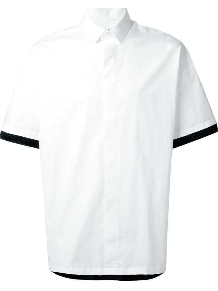 Les Hommes Mesh Detail Oversized Shirt