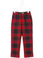 Oscar De La Renta Kids Plaid Slim Fit Classic Trousers - Red