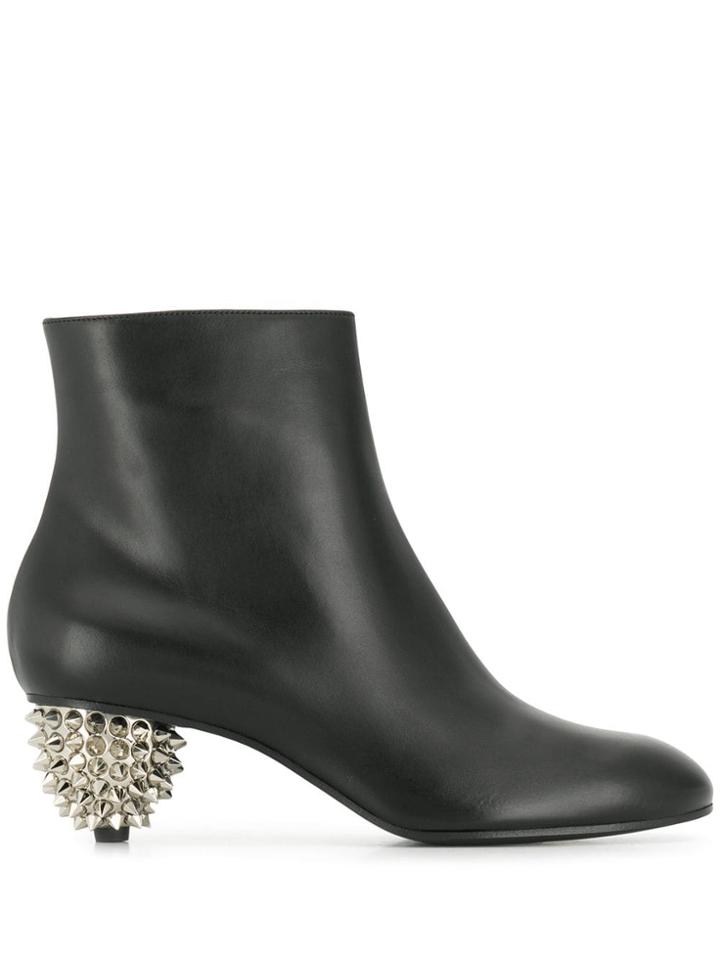 Alexander Mcqueen Spiked Heel Ankle Boots - Black