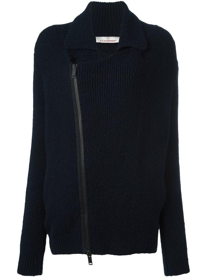 A.f.vandevorst 'train' Cardigan, Women's, Size: 36, Blue, Polyamide/virgin Wool