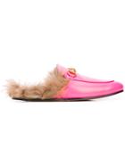 Gucci Princetown Fur Lined Loafers - Pink